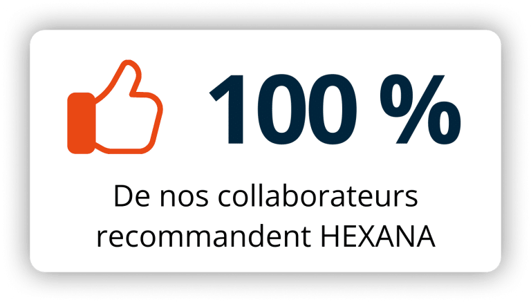 100% de nos collaborateurs recommandent Hexana